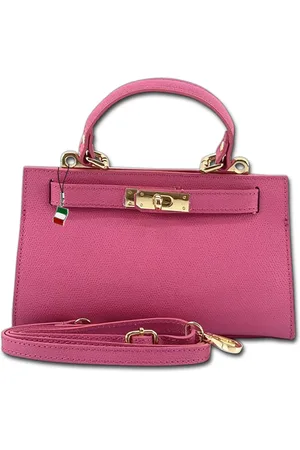 Florence Umhängetasche Umhängetasche Damen Handtasche (Umhängetasche, Umhängetasche), Damen Tasche Echtleder pink, fuchsia, Made-In Italy - Verkäufer: Fit4Style Silberschmuck - IMPPAC