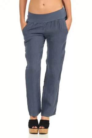 malito more than fashion Leinenhose 7792 leichte Stoffhose mit elastischem Bund - Verkäufer: malito