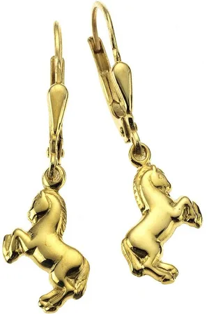 Zeeme Paar Ohrhänger 333 Gold Motiv Pferde