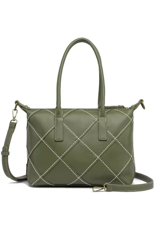 Alessandro Schultertasche Patches, handwerklich gefertigt mit Kontrastnaht