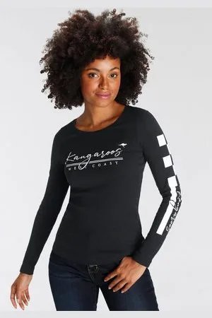 KangaROOS Langarmshirt Langarm, sehr figurbetonte Passform, aus Baumwolle