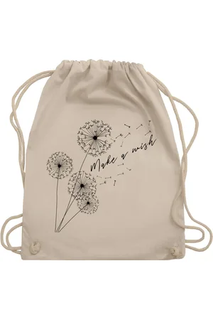 Shirtracer Turnbeutel Pusteblume Make a wish Schwarz, Sprüche Statement - Verkäufer: