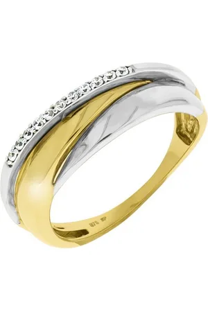 CELESTA Fingerring 375/- Gelbgold/Weißgold Zirkonia