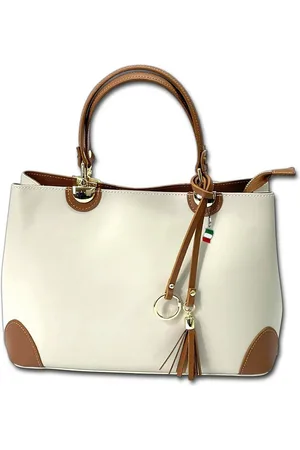 Florence Umhängetasche Handtasche Damen Umhängetasche (Handtasche, Umhängetasche), Damen Tasche Echtleder beige, tan, Made-In Italy - Verkäufer: Fit4Style Silberschmuck - IMPPAC