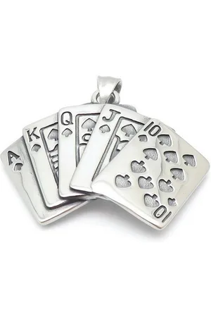 Bungsa Anhänger Set Anhänger Poker Royal Flush Silber aus Edelstahl Unisex - Verkäufer: