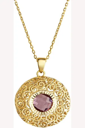 ELLEN K. Kette mit Anhänger Gold 333 mit echtem Amethyst 8mm