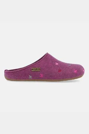 Haflinger Farfalline Filzpantofffeln mit Applikation Schmetterlingsmotiv Hausschuh - Verkäufer: Natural Slipper