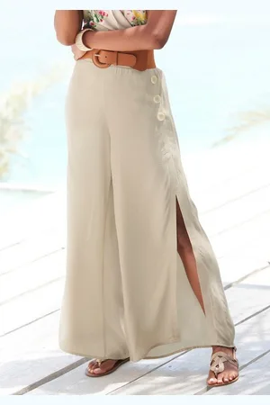 Lascana Palazzohose mit weitem Bein und Schlitz, Stoffhose, lockere Passform