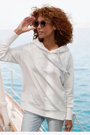 ELBSAND Kapuzensweatshirt Svana mit Logoprint, bequemer Hoodie, seitliche Schlitze