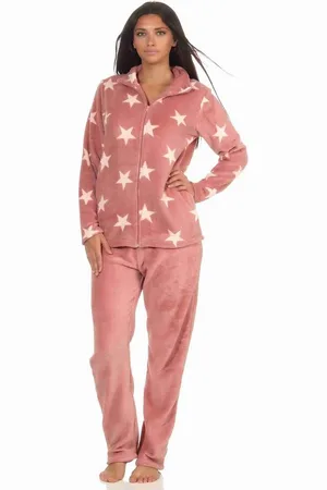 Normann Relaxanzug Kuscheliger Damen Hausanzug aus Coralfleece in Sterne Optik - Verkäufer: Fairway