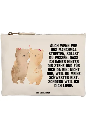 Mr. & Mrs. Panda Kosmetiktasche Bären Schwestern Größe M - - Geschenk, Schminketui, beste Freund (1-tlg), Charmante Designs - Verkäufer: