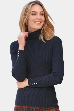 GOLDNER Rollkragenpullover Eleganter Rollkragenpullover mit optischen Knöpfen - Verkäufer: