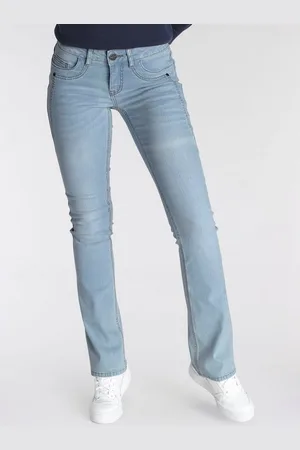 ARIZONA Bootcut-Jeans mit Keileinsätzen ausgestellte Beinform, niedrige Leibhöhe, elastisches Material