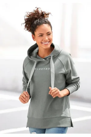 ELBSAND Kapuzensweatshirt Svana mit Logoprint, bequemer Hoodie, seitliche Schlitze