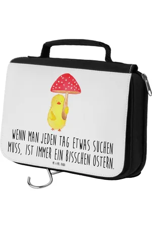 Mr. & Mrs. Panda Kulturbeutel Küken Fliegenpilz - - Geschenk, Osterdeko, Herren, Osternest, Ko (1-tlg), Wasserabweisend - Verkäufer: