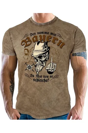 LOBO NEGRO Trachtenshirt für Trachten Bayern Fans im Used Vintage Retro Look - Des samma mia - Verkäufer: RAHMENLOS®