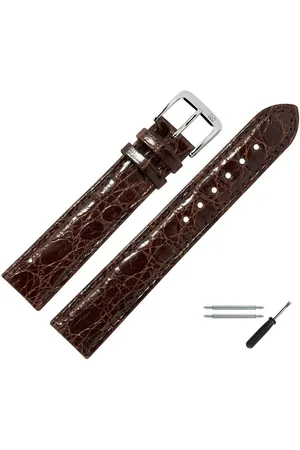 MARBURGER Uhrenarmband 17mm Leder Kroko Schuppung - Verkäufer: