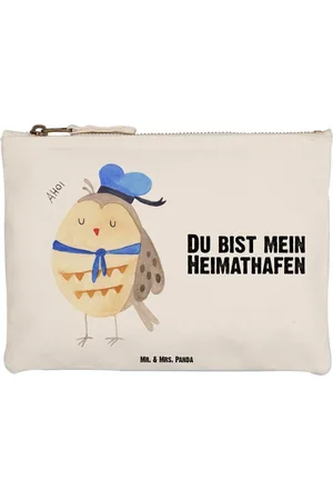 Mr. & Mrs. Panda Kosmetiktasche Eule Matrose Größe M - - Geschenk, Kosmetikbeutel, Ehe, Seefahre (1-tlg), Charme und Praktikabilität - Verkäufer: