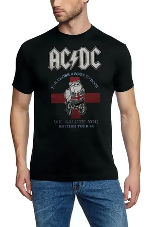 AC/DC Print-Shirt British Tour 1982 Band T-Shirt Schwarz S M L XL XXL - Verkäufer: coole-fun-t-shirts