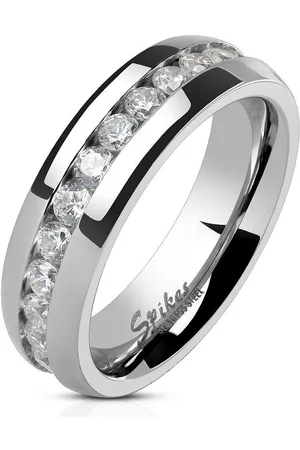 Bungsa Partnerring Paar-Ring Kristall Eternity Silber aus Edelstahl Unisex (Ring, 1-tlg), Damen Herren - Verkäufer: