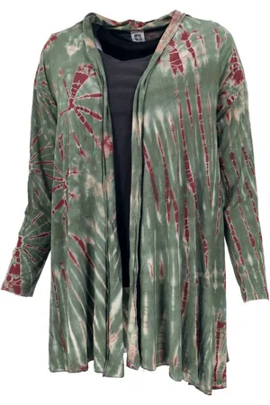 GURU-SHOP Langjacke Offener Batik Cardgan, Boho Batikjacke - - Verkäufer: