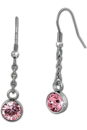 Amello Paar Ohrhänger Ohrringe Edelstahl Ohrhänger rund (Ohrhänger), Damen Ohrhänger rund Edelstahl (Stainless Steel), silberfarben, rosa - Verkäufer: Fit4Style Silberschmuck - IMPPAC