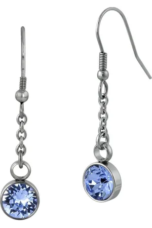 Amello Paar Ohrhänger Ohrringe Edelstahl Ohrhänger rund (Ohrhänger), Damen Ohrhänger rund Edelstahl (Stainless Steel) silberfarben hellblau - Verkäufer: Fit4Style Silberschmuck - IMPPAC