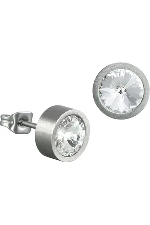Amello Paar Ohrstecker Ohrringe Edelstahl Ohrstecker rund (Ohrstecker), Damen Ohrstecker rund Edelstahl (Stainless Steel), , weiß - Verkäufer: Fit4Style Silberschmuck - IMPPAC