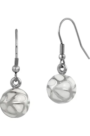 Amello Paar Ohrhänger Ohrringe Edelstahl Ohrhänger Kugel (Ohrhänger), Damen Ohrhänger Kugel Edelstahl (Stainless Steel), , weiß - Verkäufer: Fit4Style Silberschmuck - IMPPAC