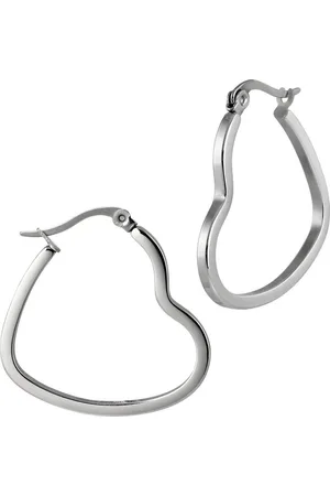 Amello Paar Creolen Ohrringe 4cm Edelstahl Creolen Herz (Creolen), Damen Creolen Herz aus Edelstahl (Stainless Steel), - Verkäufer: Fit4Style Silberschmuck - IMPPAC