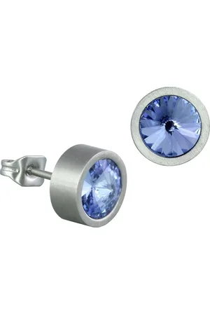 Amello Paar Ohrstecker Ohrringe Edelstahl Ohrstecker (Ohrstecker), Damen Ohrstecker Edelstahl (Stainless Steel), silberfarben, hellblau - Verkäufer: Fit4Style Silberschmuck - IMPPAC