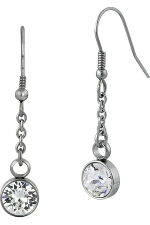 Amello Paar Ohrhänger Ohrringe Edelstahl Ohrhänger rund (Ohrhänger), Damen Ohrhänger rund aus Edelstahl (Stainless Steel) weiß - Verkäufer: Fit4Style Silberschmuck - IMPPAC