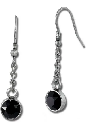 Amello Paar Ohrhänger Ohrringe Edelstahl Ohrhänger rund (Ohrhänger), Damen Ohrhänger rund Edelstahl (Stainless Steel) silberfarben, schwarz - Verkäufer: Fit4Style Silberschmuck - IMPPAC