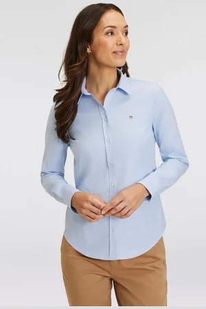GANT Langarmbluse New Slim Stretch Oxford Blouse für bequemen Sitz u. Bewegungsfreiheit, New Slim Stretch, bügelfrei