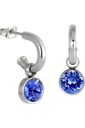 Amello Paar Creolen Ohrringe Edelstahl Creolen blau (Creolen), Damen Creolen aus Edelstahl (Stainless Steel), silberfarben, blau - Verkäufer: Fit4Style Silberschmuck - IMPPAC