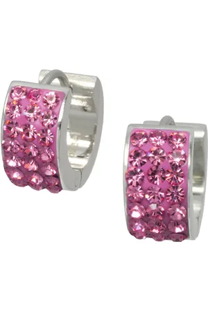 Amello Paar Creolen Ohrringe Edelstahl Creolen Damen (Creolen), Damen Creolen aus Edelstahl (Stainless Steel), silberfarben, rosa - Verkäufer: Fit4Style Silberschmuck - IMPPAC