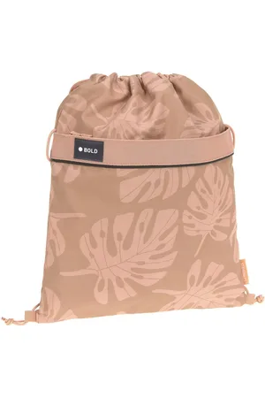 LÄSSIG Turnbeutel Bold, leaves caramel, aus recyceltem Material