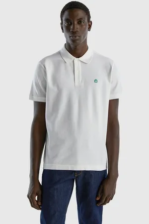 Benetton Poloshirt mit Logo in Brusthöhe