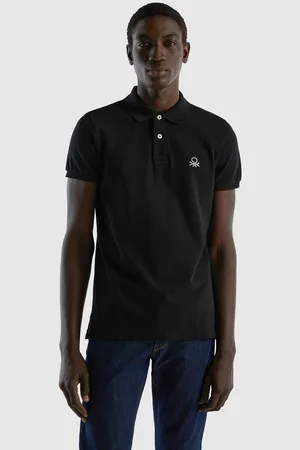 Benetton Poloshirt mit großem Label-Badge