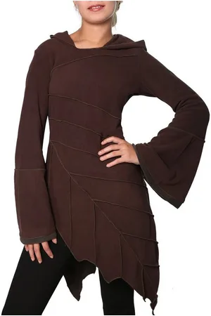 Kunst und Magie Minikleid Fleecekleid in Blattform Fleece+Zipfelkapuze Fairy - Verkäufer: