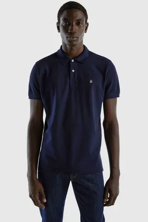 Benetton Poloshirt mit Logo in Brusthöhe