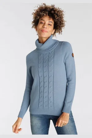 KangaROOS Rollkragenpullover mit tollem Zopf-Strickmuster