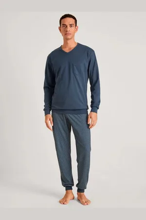 Calida Pyjama Herren Bündchenpyjama 43688 saragossa blue (1 Stück, 1 tlg., 1 Stück) - Verkäufer: Mein Style