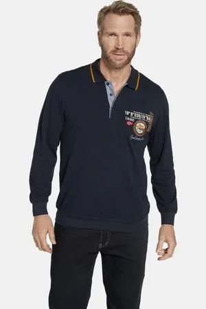 Jan Vanderstorm Langarm-Poloshirt LOKI mit Flachstrickkragen - Verkäufer: VANDERSTORM VENTURES