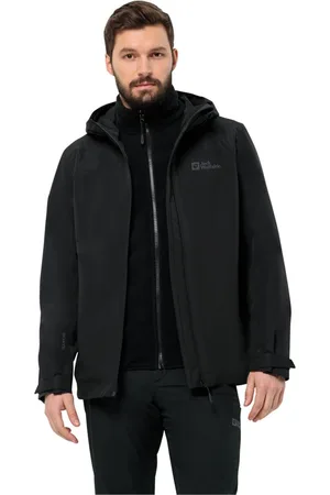 Jack Wolfskin 3-in-1-Funktionsjacke TAUBENBERG 3IN1 JKT M Wasserabweisenden Reißverschlüssen, Wasserdicht, Atmungsaktiv