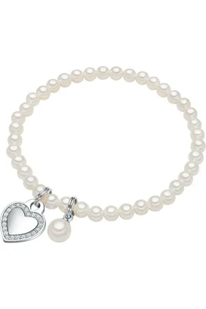Lulu & Jane Perlenarmband Herz silber, Messing - Verkäufer: Juvalia