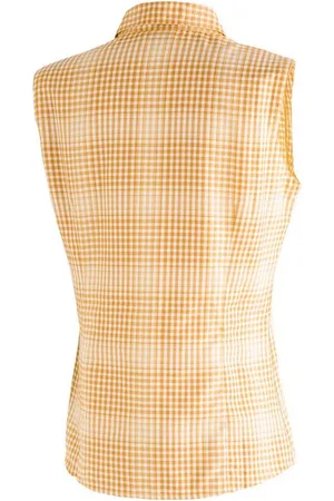 Maier Sports Funktionsbluse Paloma Karierte, ärmellose Bluse für Wandern, Reisen und Freizeit