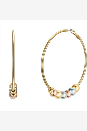 Lulu & Jane Paar Creolen gelbgold, Metall-Legierung - Verkäufer: Juvalia