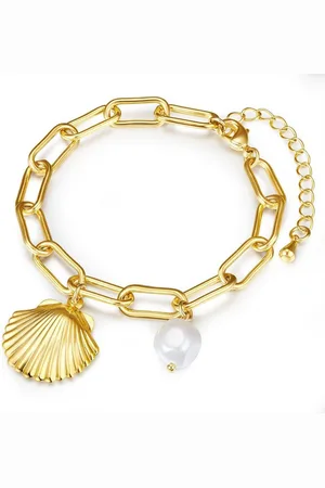 Lulu & Jane Perlenarmband Muschel gelbgold, Metall-Legierung - Verkäufer: Juvalia