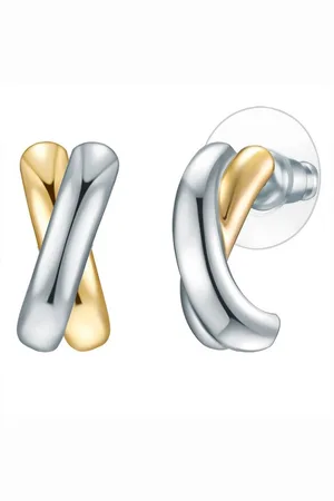 Lulu & Jane Paar Ohrstecker silber/gelbgold, Metall-Legierung - Verkäufer: Juvalia